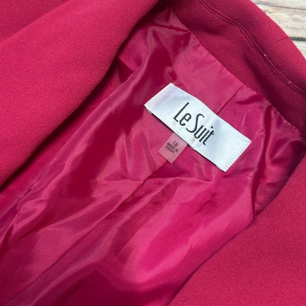 Le Suit Women's Shawl-Collar One-Button Suit Separate Jacket Magenta Size 18 - Picture 3 of 5